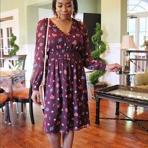 NWT - Express Sheer Sleeve Floral Dress